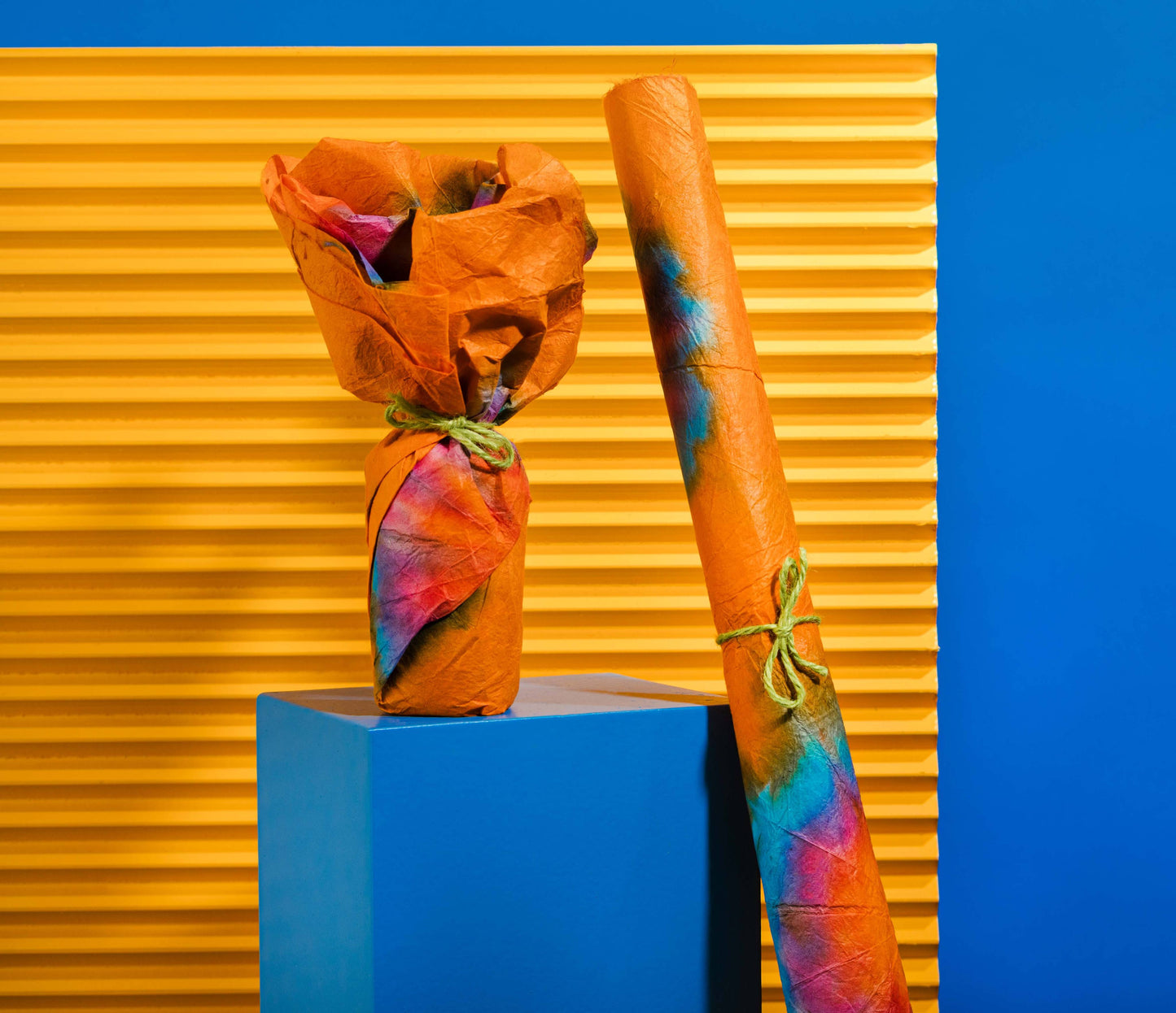 Orange Tie-Dye Lokta Wrap - US 7380